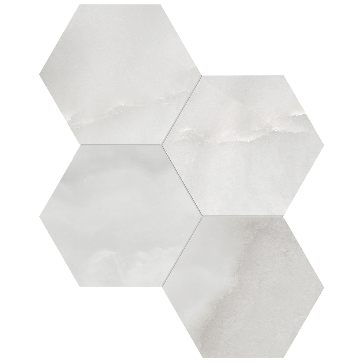 Anatolia - La Marca Glazed Porcelain 6 in. Hexagon Mosaic - Onyx Nuvolato Honed