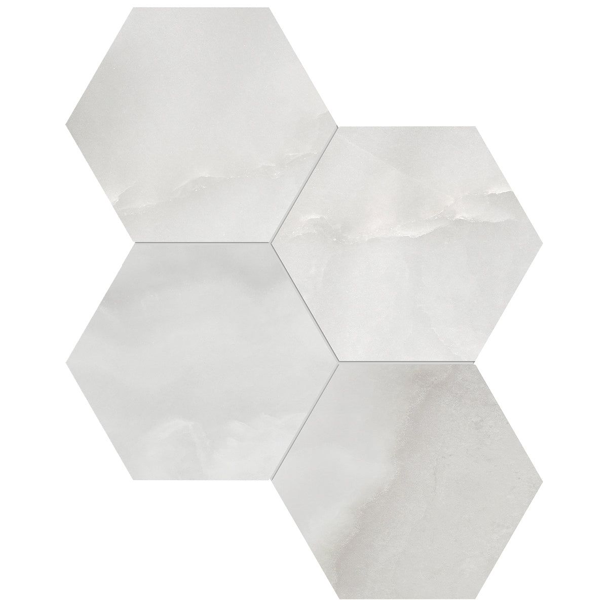 Anatolia - La Marca Glazed Porcelain 6 in. Hexagon Mosaic - Onyx Nuvolato Polished