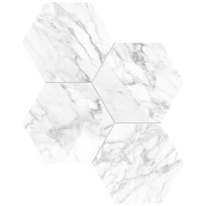 Anatolia - La Marca Glazed Porcelain 6 in. Hexagon Mosaic - Statuarietto Polished