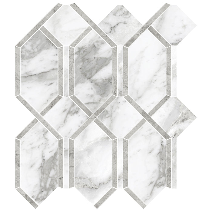 Anatolia - La Marca Glazed Porcelain Modella Mosaic - Arabescato Polished