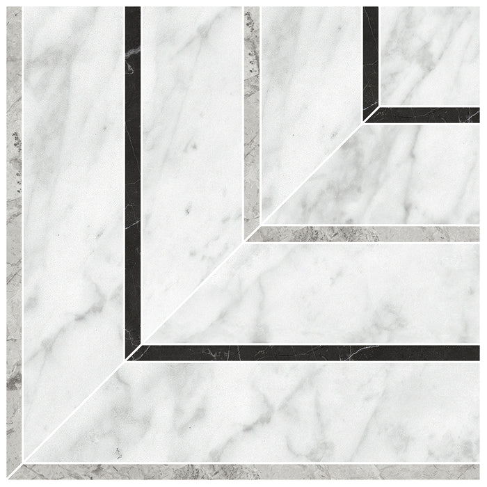 Anatolia - La Marca Glazed Porcelain Picco Mosaic - Carrara Gioia Honed