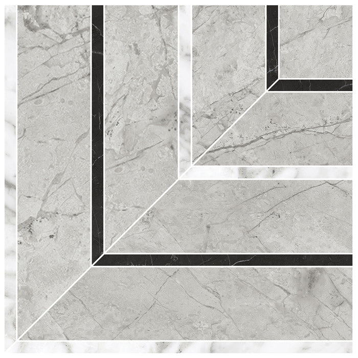 Anatolia - La Marca Glazed Porcelain Picco Mosaic - Paradiso Argento Honed