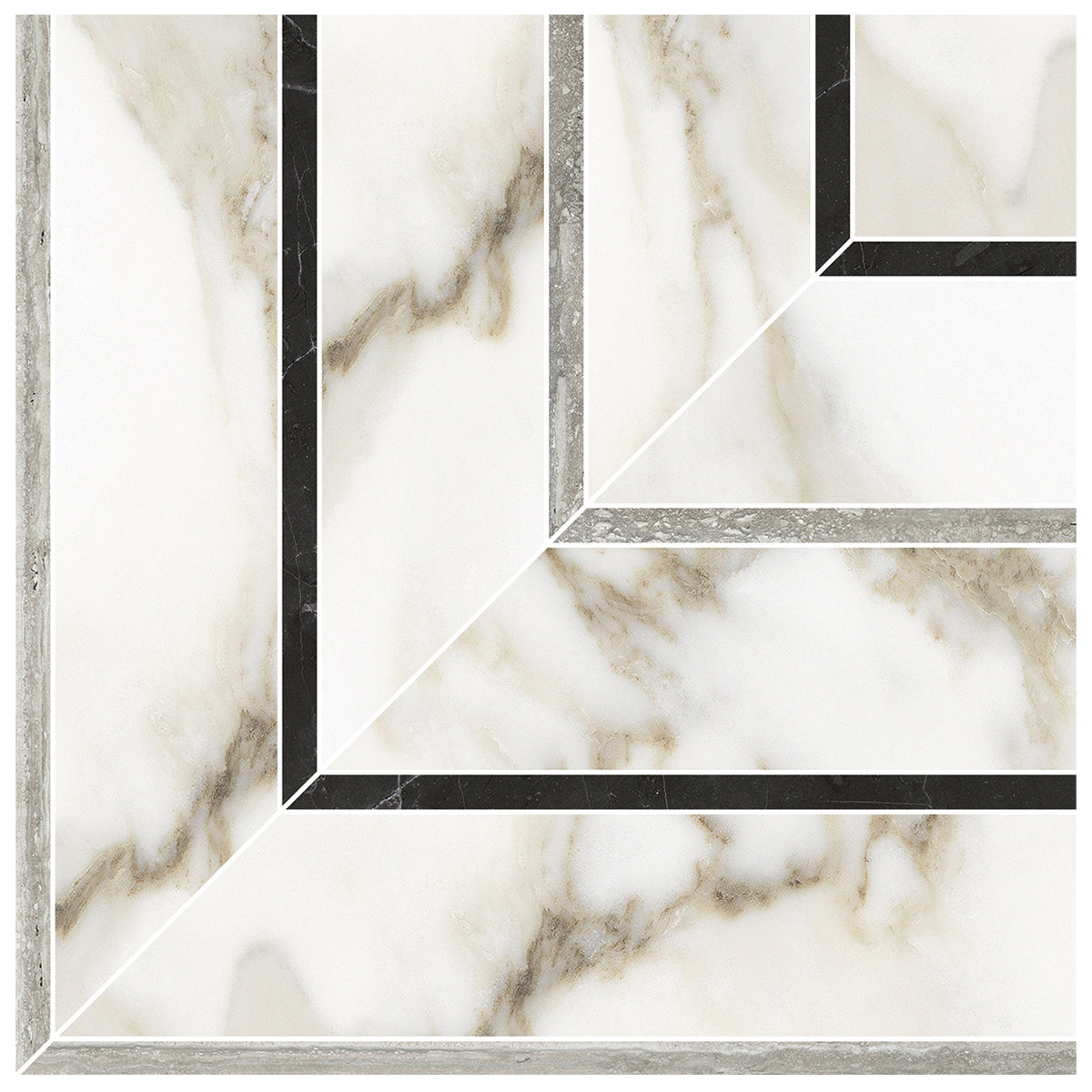 Anatolia - La Marca Glazed Porcelain Picco Mosaic - Calacatta
