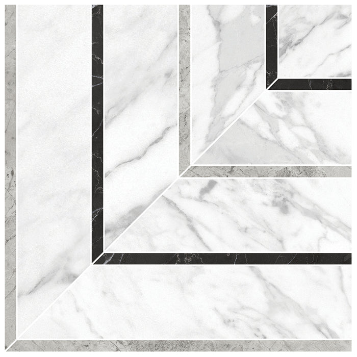 Anatolia - La Marca Glazed Porcelain Picco Mosaic - Statuarietto Honed