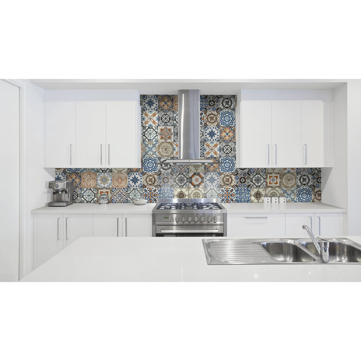 Anatolia - Marrakesh HD 8 in. x 8 in. Glossy Porcelain Tile - Color Mix Installed