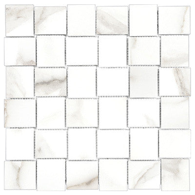 Anatolia Mayfair 2 in. x 2 in. HD Porcelain Basketweave Mosaics - Calacatta Oro (Matte)