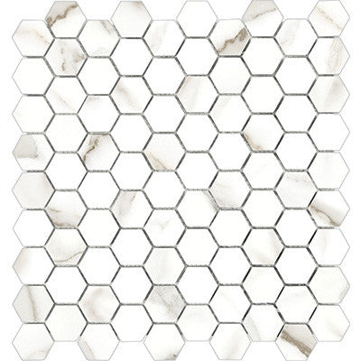 Anatolia Mayfair 1.25 in. x 1.25 in. HD Porcelain Hexagon Mosaics Calacatta (Polished)