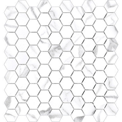 Anatolia Mayfair 1.25 in. x 1.25 in. HD Porcelain Hexagon Mosaics Statuario (Polished)