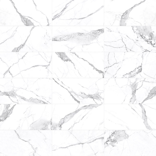 Anatolia Mayfair 24 in. x 48 in. HD Rectified Porcelain Tile (Polished) Statuario Venato Extra