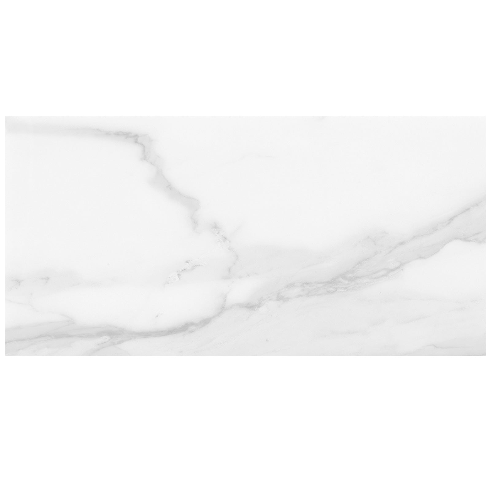 Anatolia - Plata 12 in. x 24 in. Glazed Porcelain Rectified Tile - Statuario Brina Polished