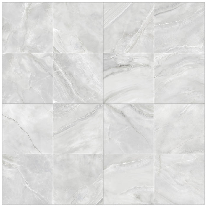 Anatolia - Plata 24 in. x 24 in. Glazed Porcelain Rectified Tile - Onyx Crystallo Matte Variation