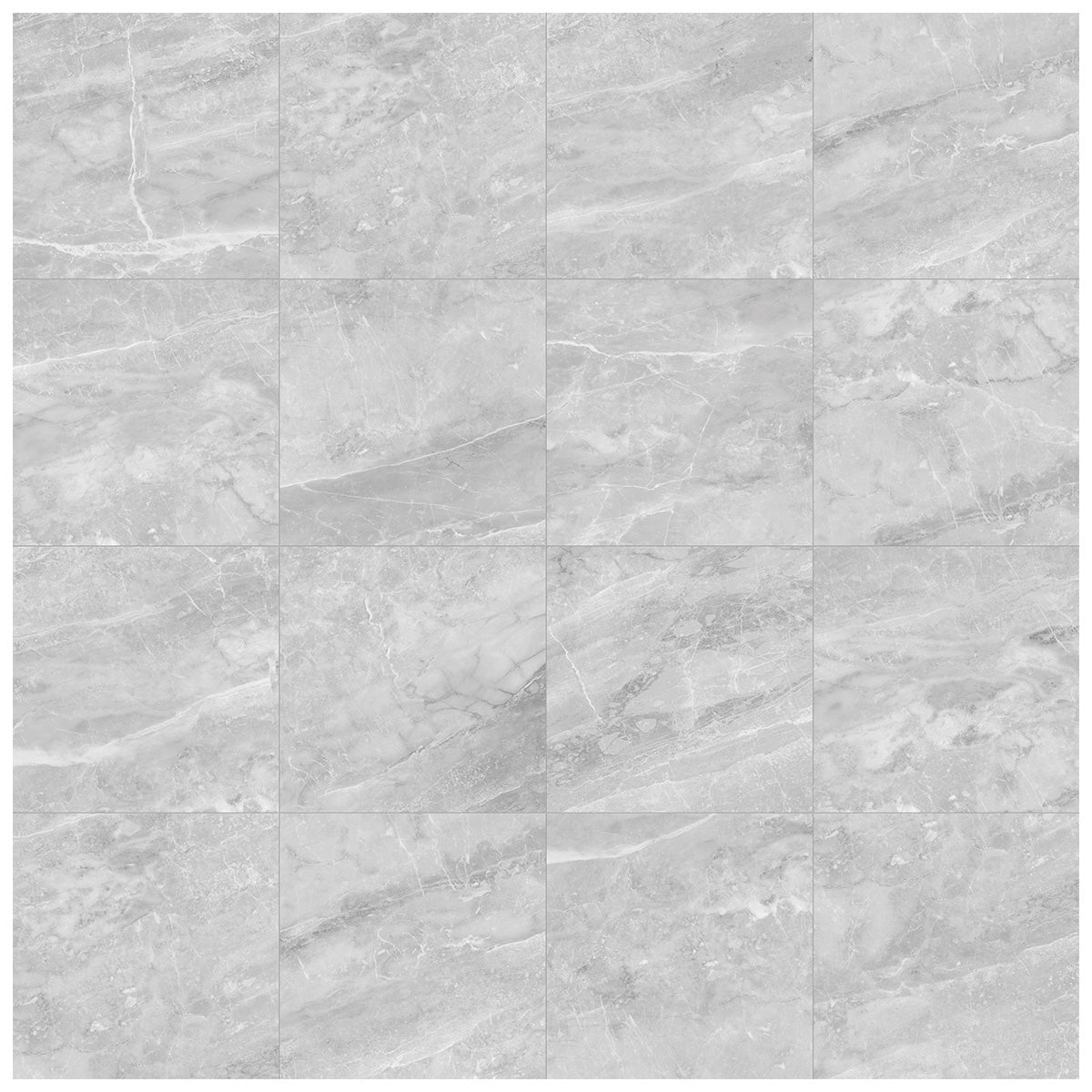 Anatolia - Plata 24 in. x 24 in. Glazed Porcelain Rectified Tile - Perla Grigia Polished Variation