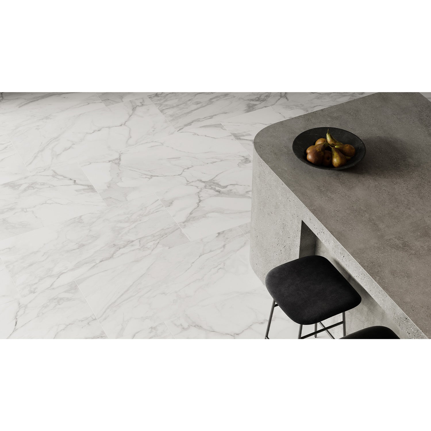 Anatolia - Plata 12 in. x 24 in. Glazed Porcelain Rectified Tile - Statuario Brina Polished