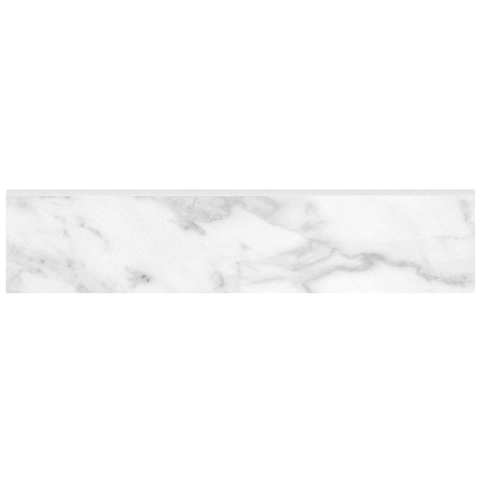 Anatolia - Plata 3 in. x 12 in. Glazed Porcelain Bullnose - Carrara Abisso Polished
