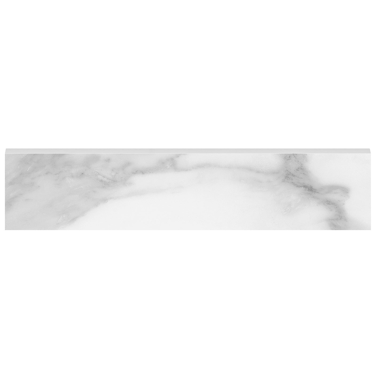 Anatolia - Plata 3 in. x 12 in. Glazed Porcelain Bullnose - Statuario Brina Matte