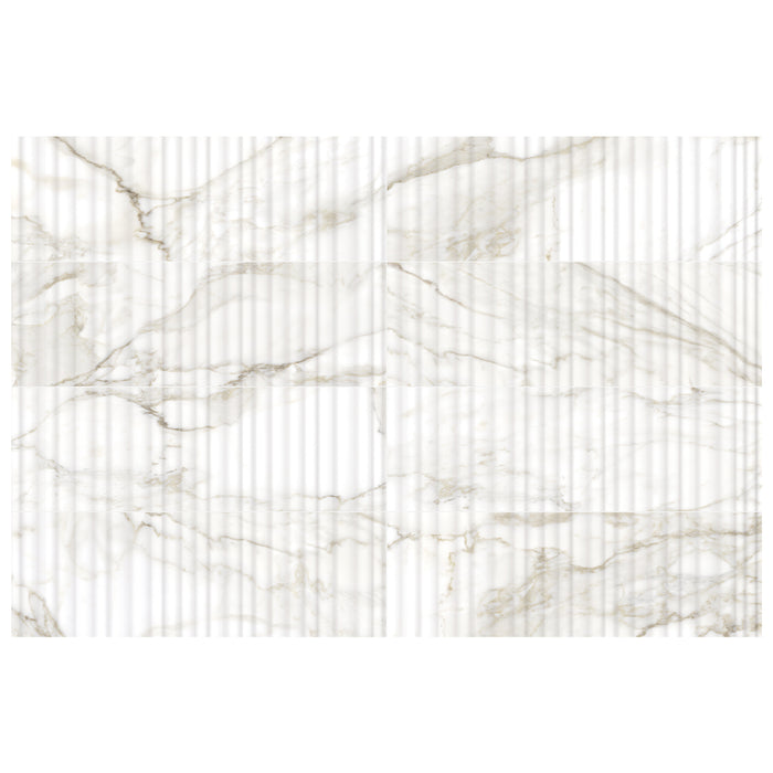 Anatolia - Raffino 12 in. x 36 in. Alto Rectified Glazed Ceramic Tile - Calacatta Dolce
