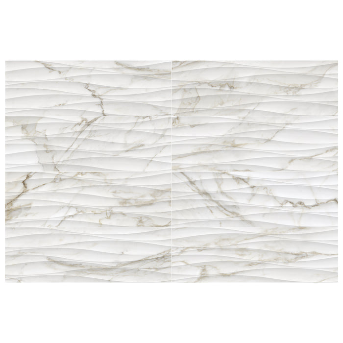 Anatolia - Raffino 12 in. x 36 in. Curva Rectified Glazed Ceramic Tile - Calacatta Dolce