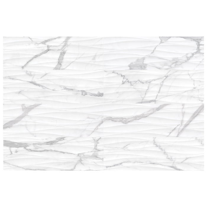 Anatolia - Raffino 12 in. x 36 in. Curva Rectified Glazed Ceramic Tile - Statuario Valore