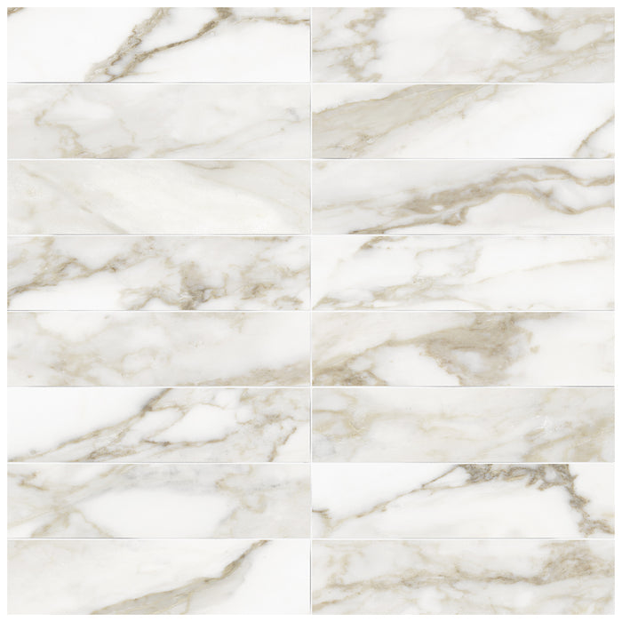 Anatolia - Raffino 3 in. x 12 in. Artisan Pressed Glazed Ceramic Tile - Calacatta Dolce