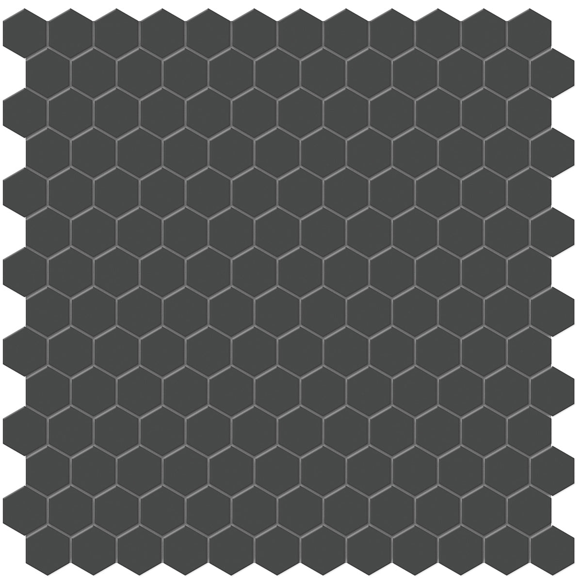 Anatolia - Soho Porcelain - 1 in. Hexagon Glazed Mosaic - Retro Black Matte