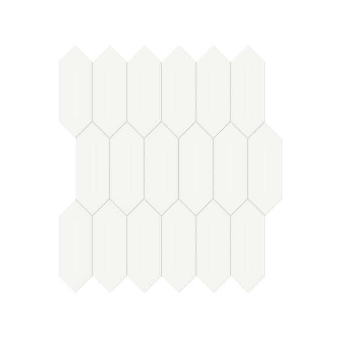 Anatolia - Soho Porcelain 2 in. x 5 in. Picket Mosaic - Canvas White Matte