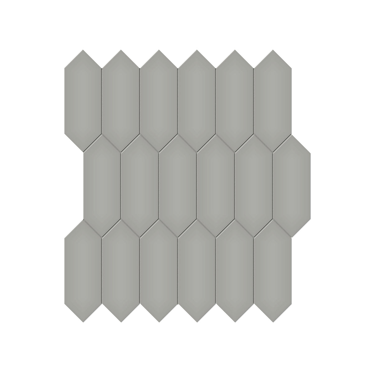 Anatolia - Soho Porcelain 2 in. x 5 in. Picket Mosaic - Cement Chic Matte