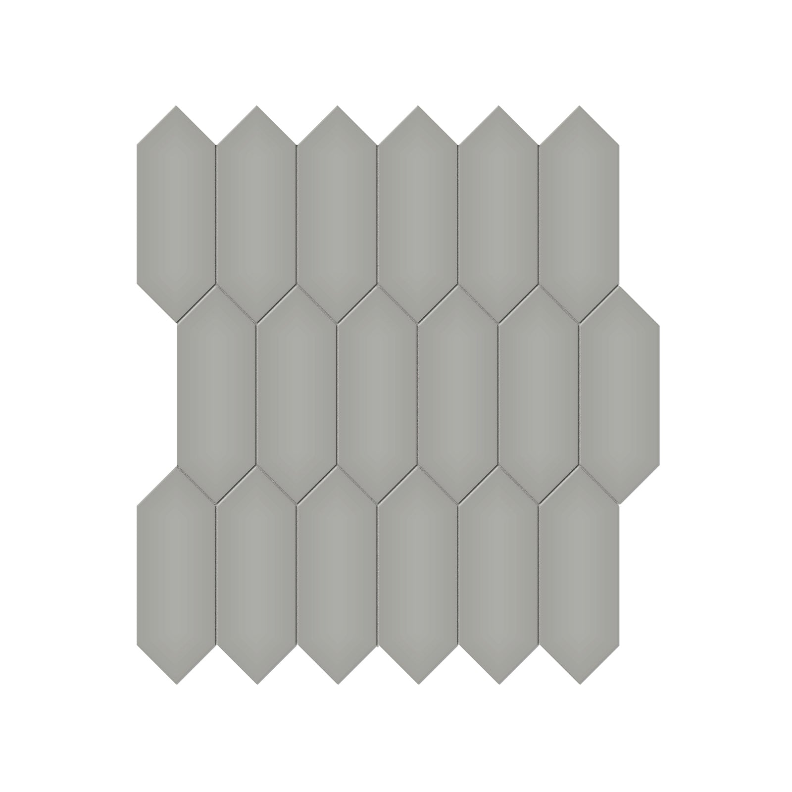 Anatolia - Soho Porcelain 2 in. x 5 in. Picket Mosaic - Cement Chic Matte