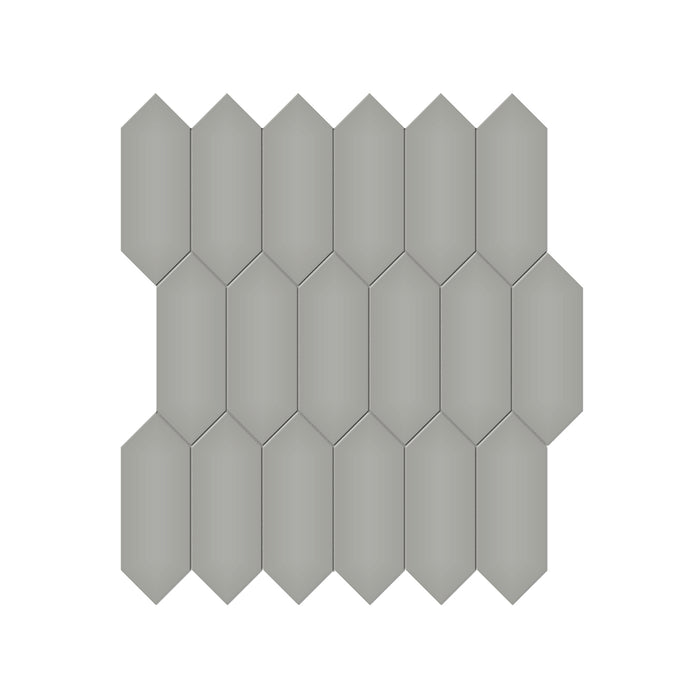 Anatolia - Soho Porcelain 2 in. x 5 in. Picket Mosaic - Cement Chic Matte