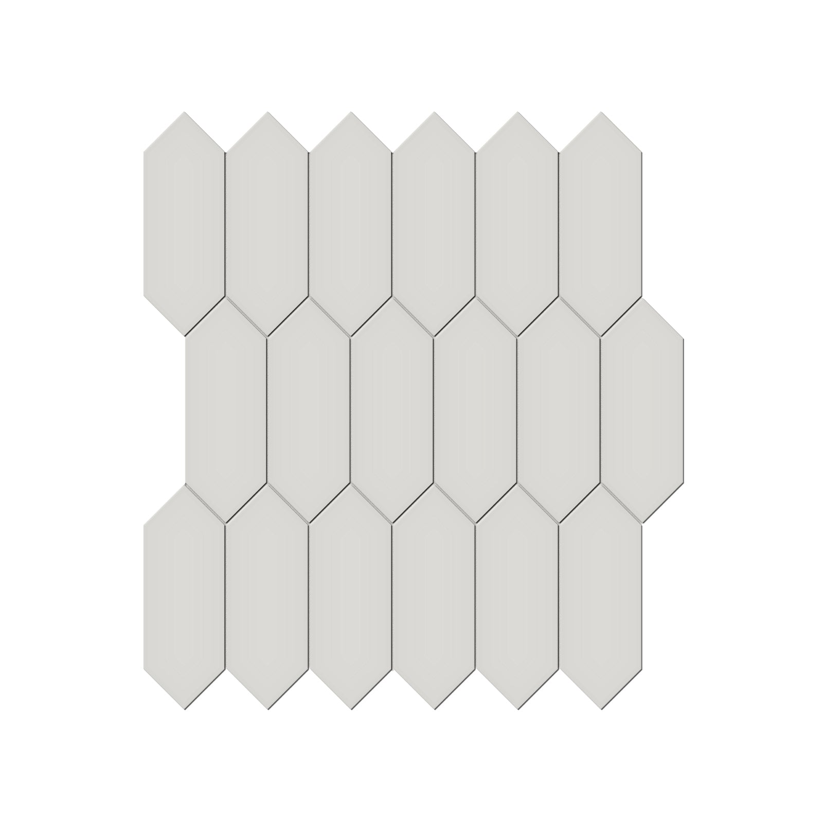 Anatolia - Soho Porcelain 2 in. x 5 in. Picket Mosaic - Halo Grey Matte