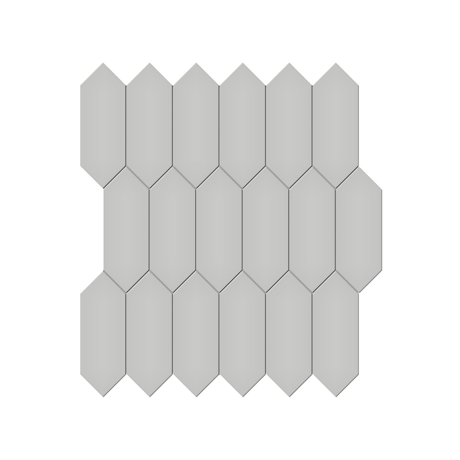 Anatolia - Soho Porcelain 2 in. x 5 in. Picket Mosaic - Loft Grey Matte