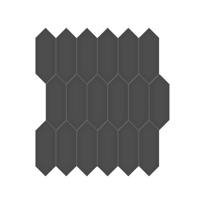 Anatolia - Soho Porcelain 2 in. x 5 in. Picket Mosaic - Retro Black Matte