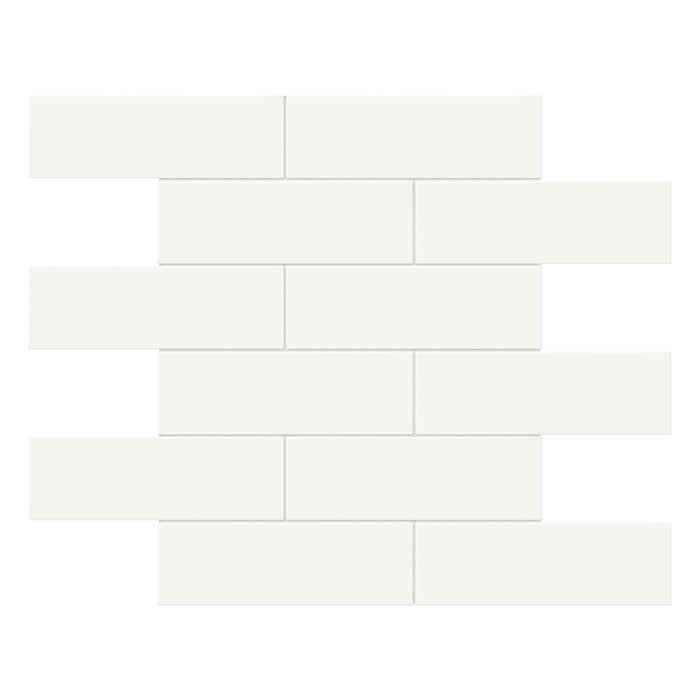 Anatolia - Soho Porcelain 2 in. x 6 in. Brick Mosaic - Canvas White Glossy