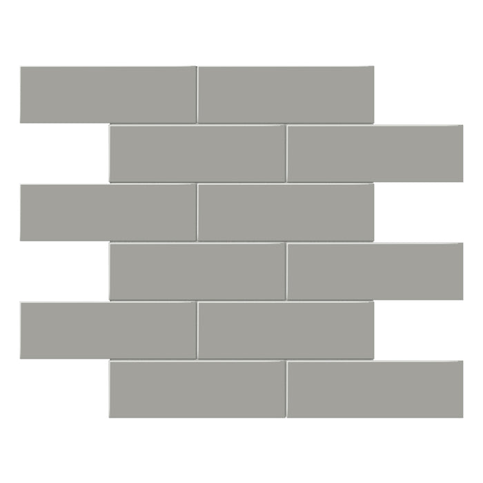 Anatolia - Soho Porcelain 2 in. x 6 in. Brick Mosaic - Cement Chic Matte