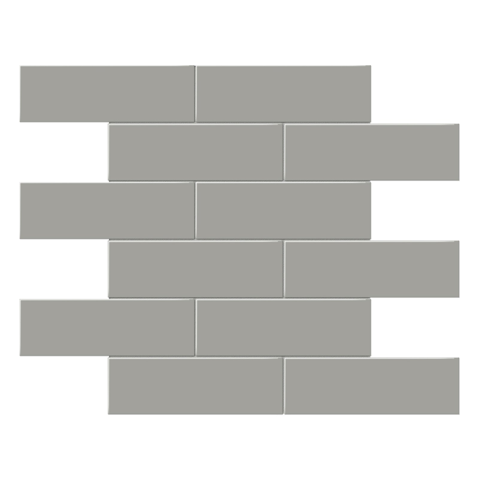 Anatolia - Soho Porcelain 2 in. x 6 in. Brick Mosaic - Cement Chic Glossy