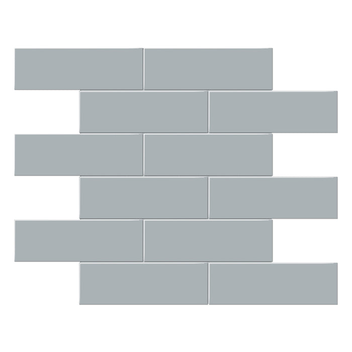 Anatolia - Soho Porcelain 2 in. x 6 in. Brick Mosaic - Cloud Blue Glossy
