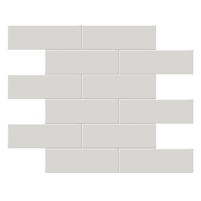 Anatolia - Soho Porcelain 2 in. x 6 in. Brick Mosaic - Halo Grey Matte
