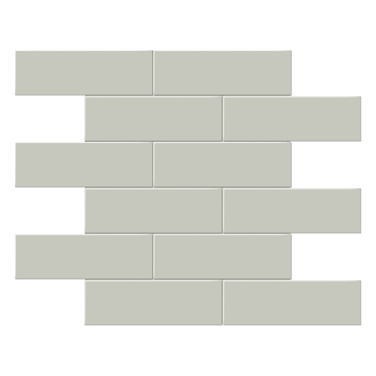 Anatolia - Soho Porcelain 2 in. x 6 in. Brick Mosaic - Soft Sage Glossy