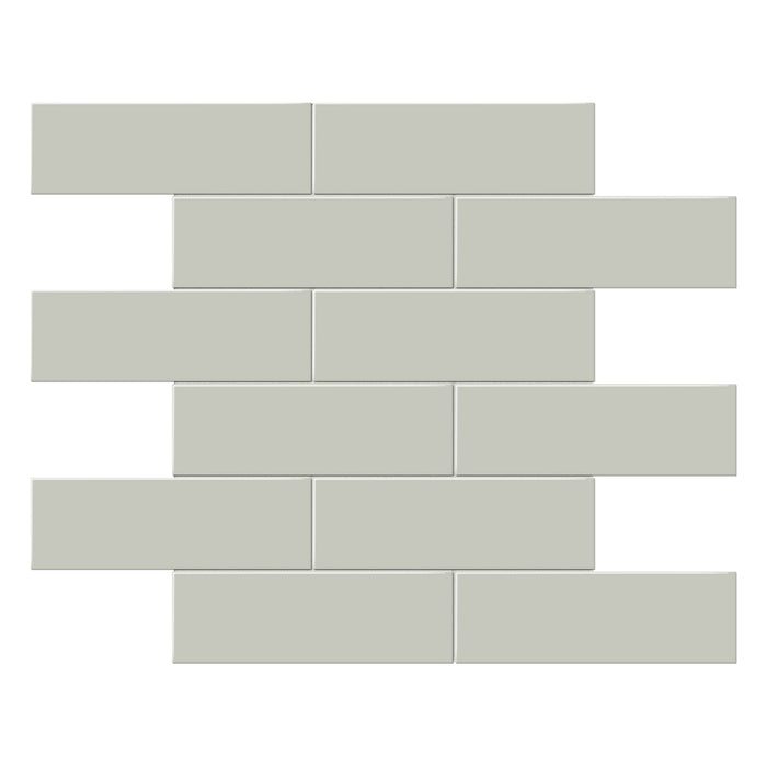 Anatolia - Soho Porcelain 2 in. x 6 in. Brick Mosaic - Soft Sage Matte