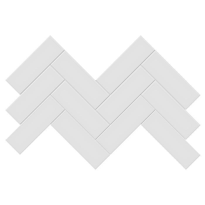 Anatolia - Soho Porcelain 2 in. x 6 in. Herringbone Mosaic - Gallery Grey Glossy