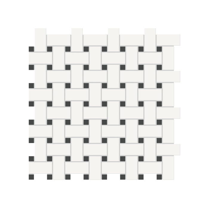 Anatolia - Soho Porcelain Basketweave Mosaic - Retro Black Matte
