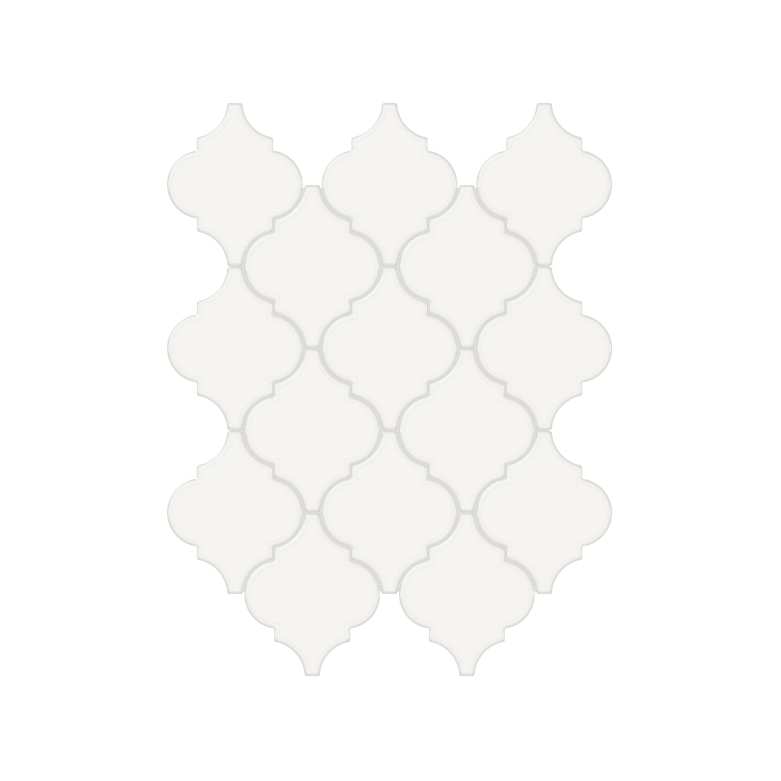 Anatolia - Soho Porcelain - Beveled Arabesque Glazed Mosaic - Canvas White Glossy