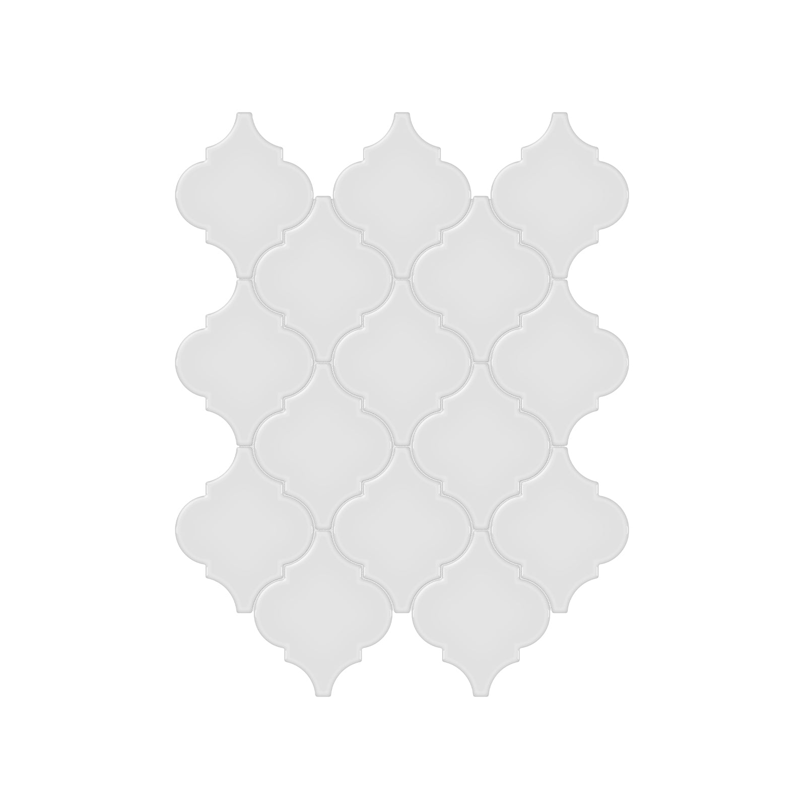 Anatolia - Soho Porcelain - Beveled Arabesque Glazed Mosaic - Gallery Grey Glossy