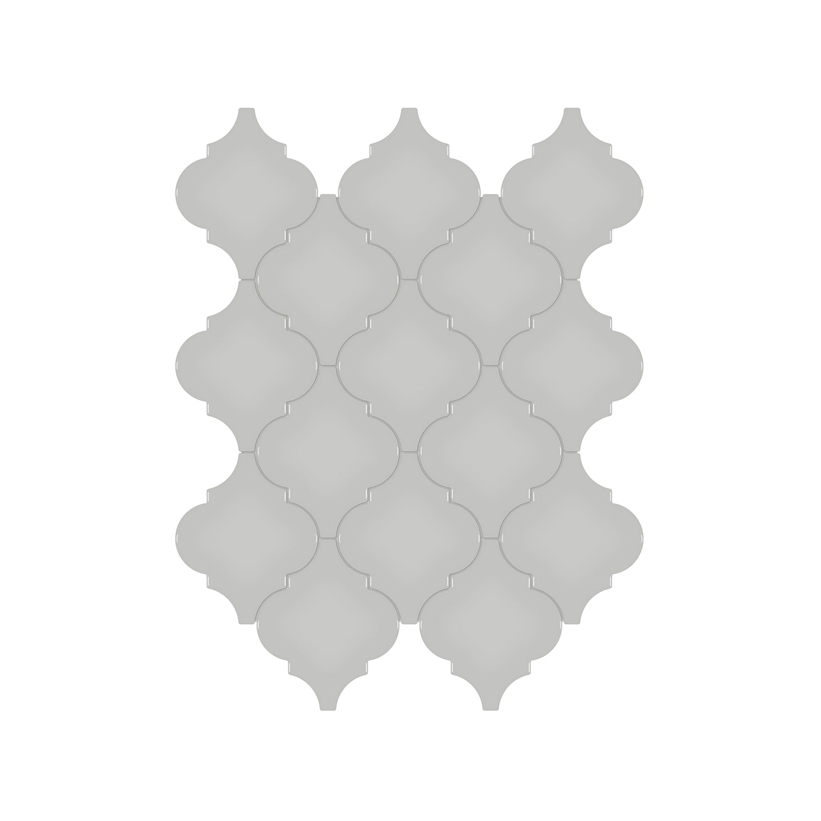 Anatolia - Soho Porcelain - Beveled Arabesque Glazed Mosaic - Loft Grey Glossy