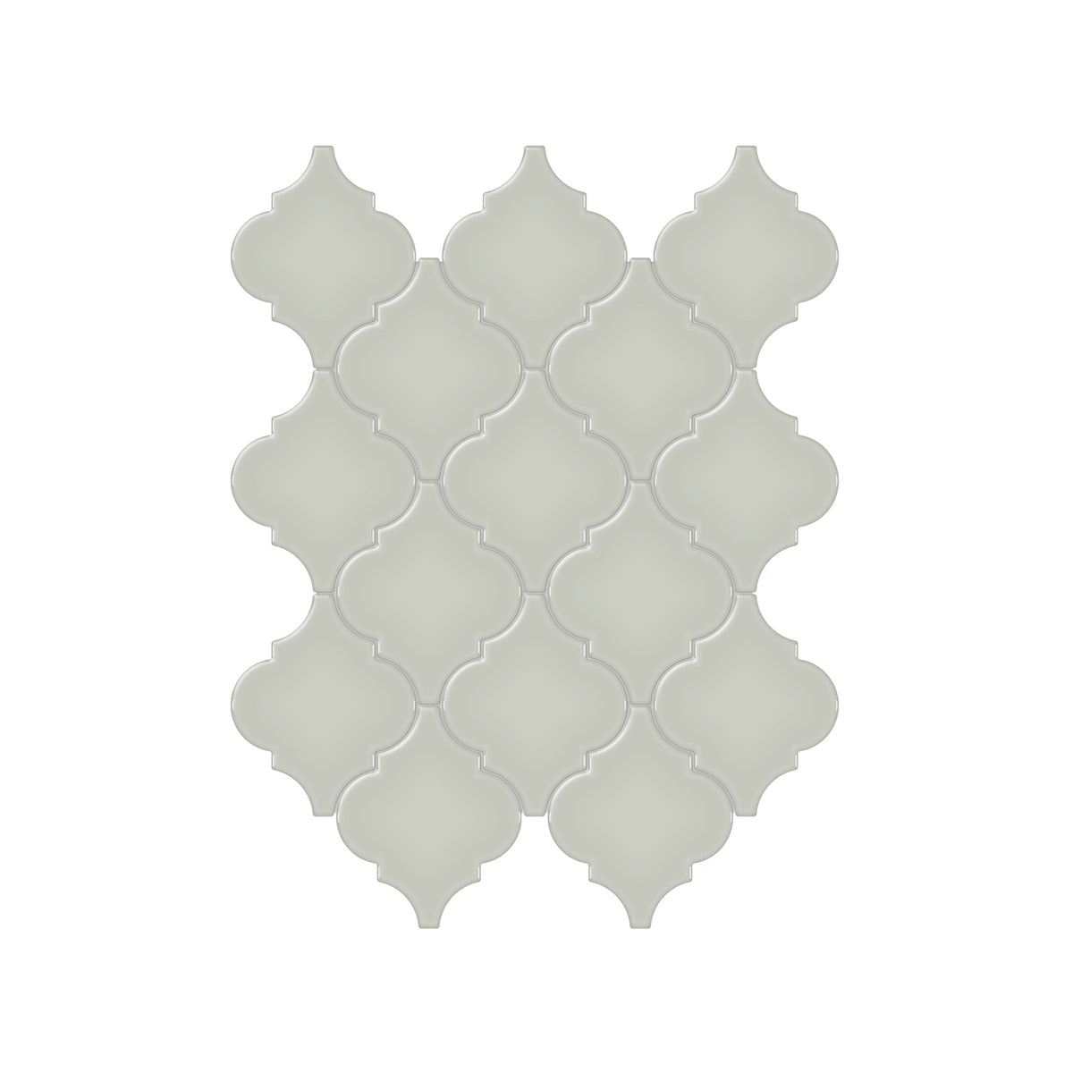 Anatolia - Soho Porcelain - Beveled Arabesque Glazed Mosaic - Soft Sage Glossy