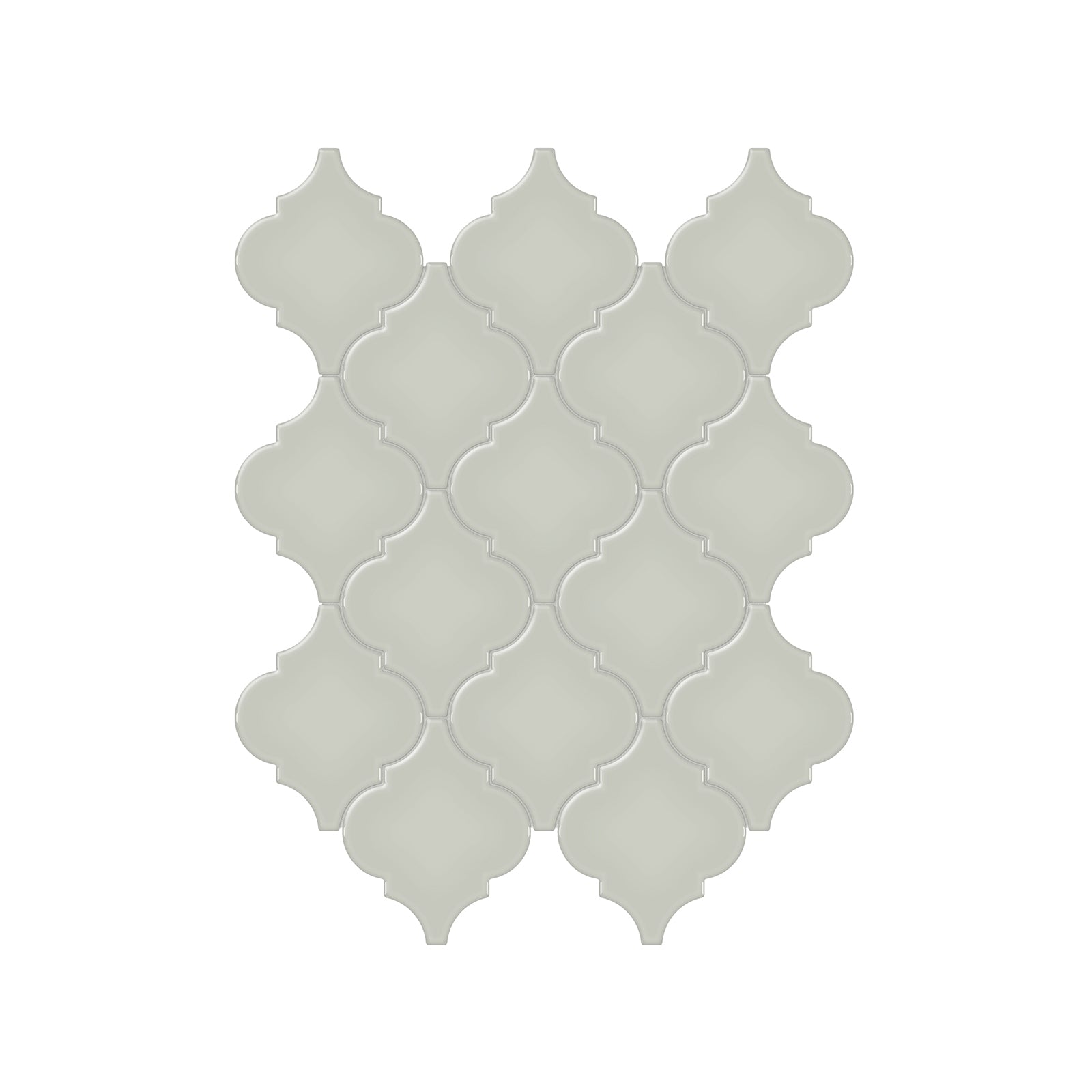 Anatolia - Soho Porcelain - Beveled Arabesque Glazed Mosaic - Soft Sage Glossy