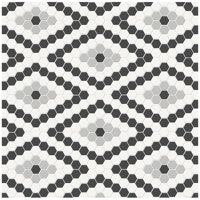 Anatolia - Soho Porcelain - Diamond Pattern Mosaic - Midnight Blend Matte