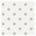 Anatolia - Soho Porcelain - 1 in. Hexagon Glazed Mosaic with Insert - Loft Grey Matte