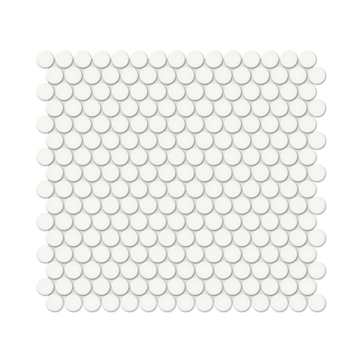 Anatolia - Soho Porcelain - 3/4 in. Penny Round Mosaic - Canvas White Glossy