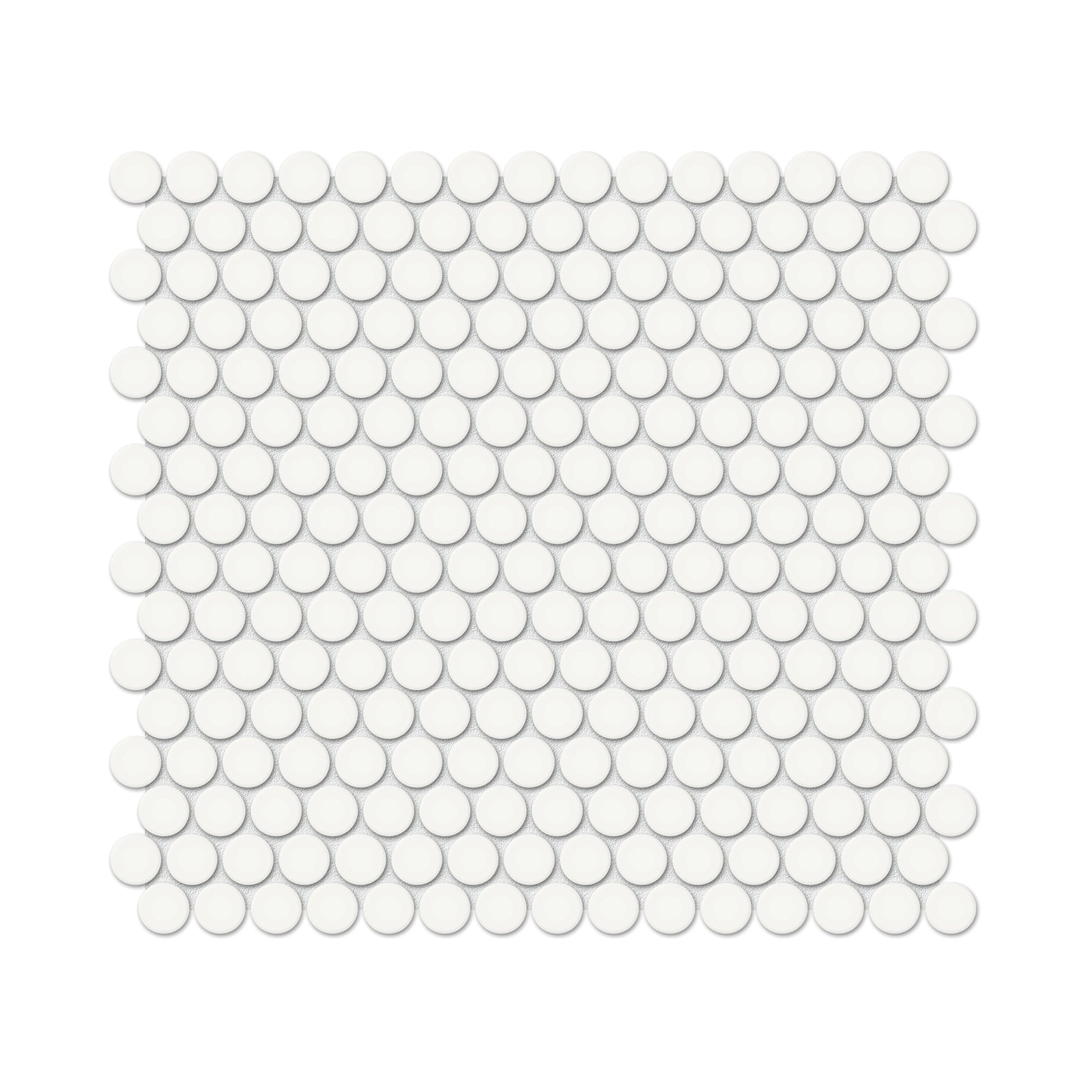 Anatolia - Soho Porcelain - 3/4 in. Penny Round Mosaic - Canvas White Glossy