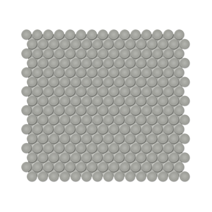 Anatolia - Soho Porcelain - 3/4 in. Penny Round Mosaic - Cement Chic Matte